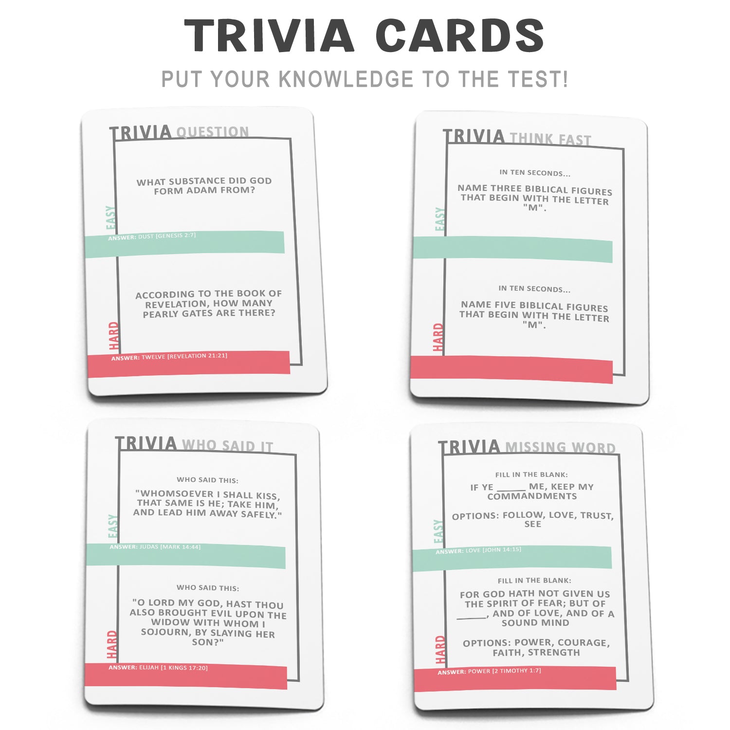 Think Trivia So You Think You Know the Bible - A Fun Bible Trivia Game for Families ...
